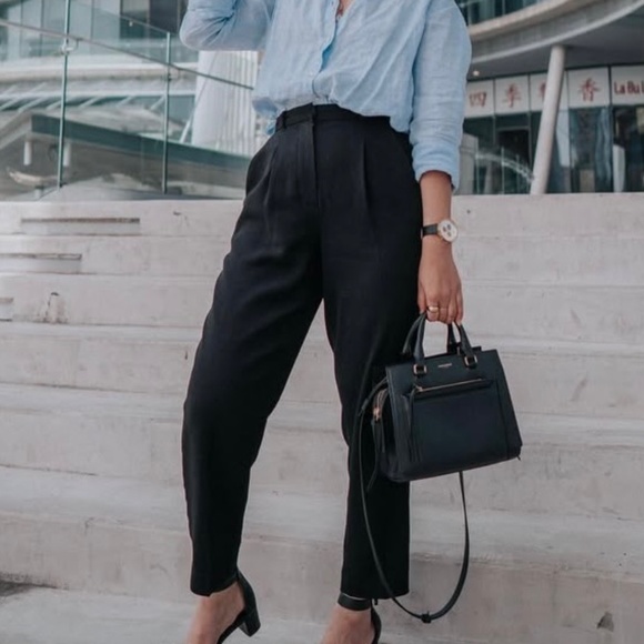 Uniqlo women black EZY Tucked ankle trousers - Picture 3 of 10